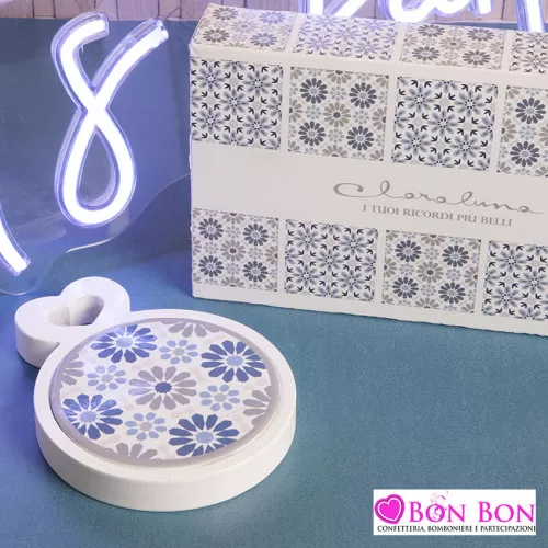 Bomboniera matrimonio tagliere in legno bianco misura piccola senza coltellino Claraluna - 1