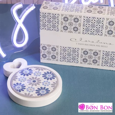 Bomboniera matrimonio tagliere in legno bianco misura piccola senza coltellino Claraluna - 1