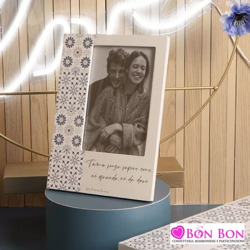 Bomboniera matrimonio portafoto con disegno maioliche Claraluna - 1