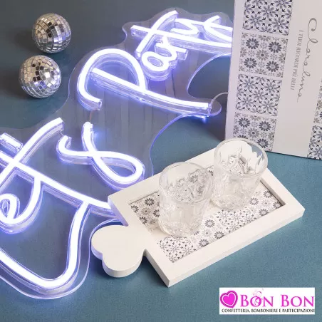 Bomboniera matrimonio vassoio con disegno maioliche Claraluna - 1