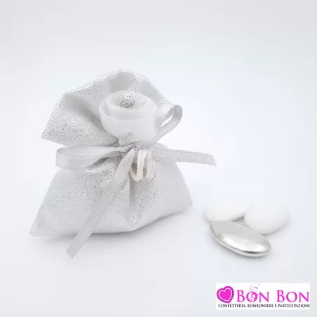 Sacchetti confetti per nozze d'argento con raso linea scintilla Liete Creazioni - 2