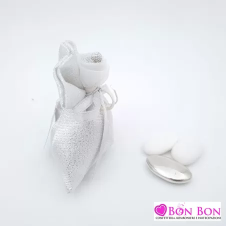 Sacchetti confetti per nozze d'argento con raso linea scintilla Liete Creazioni - 3