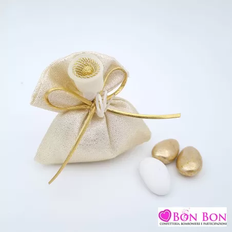 Sacchetti confetti per nozze d´oro con raso linea scintilla Liete Creazioni - 2