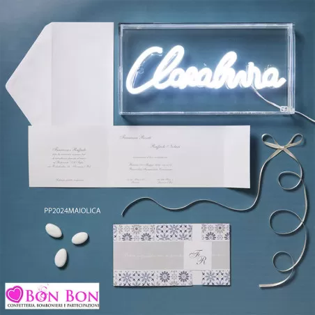 Bomboniera matrimonio antipastiera con vassoio in legno 3 ciotole Claraluna - 5