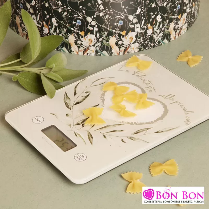 Bomboniera matrimonio utile bilancia rettangolare ulivo Claraluna - 1