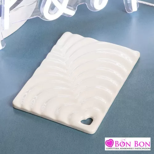 Bomboniera matrimonio tagliere onde bianco misura piccola senza coltellino Claraluna - 1