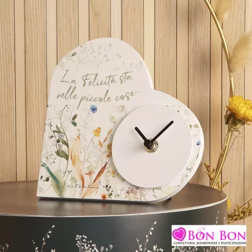 Bomboniera matrimonio orologio cuore primavera Claraluna - 1