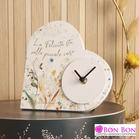 Bomboniera matrimonio orologio cuore primavera Claraluna - 1