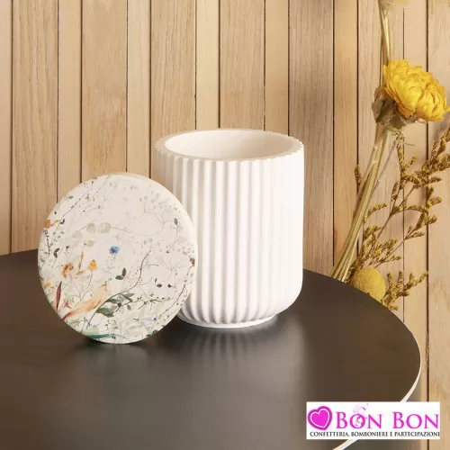 Bomboniera matrimonio scatola primavera con candela Claraluna - 1