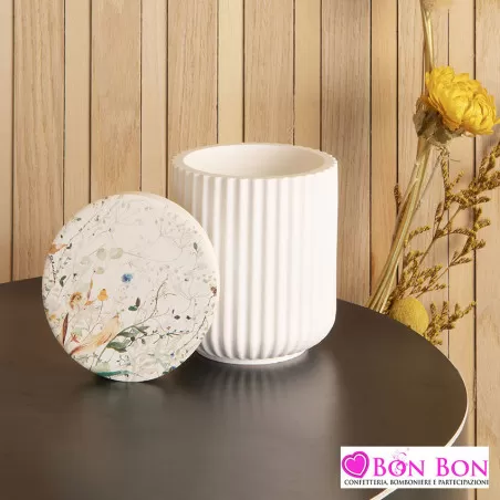 Bomboniera matrimonio scatola primavera con candela Claraluna - 1