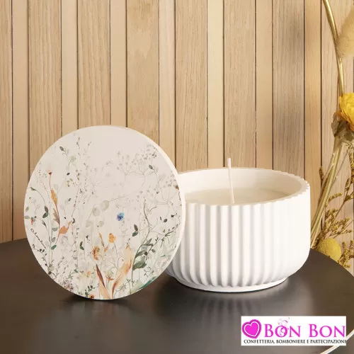 Bomboniera matrimonio scatola primavera misura grande con candela Claraluna - 1