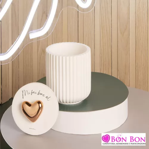 Bomboniera matrimonio scatola con cuore oro rosa Claraluna - 1