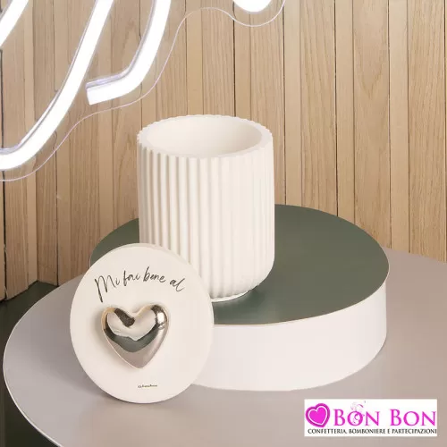 Bomboniera matrimonio scatola con cuore silver Claraluna - 1