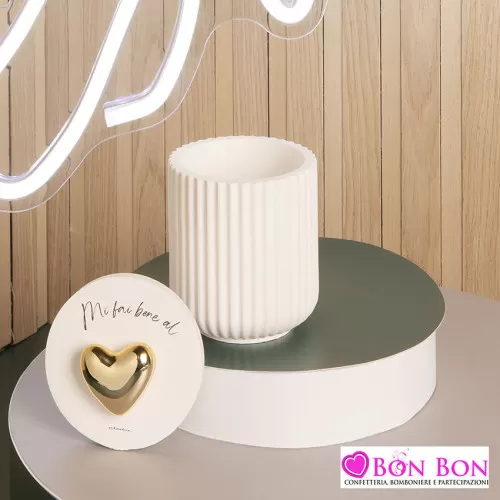 Bomboniera matrimonio scatola con cuore oro Claraluna - 1