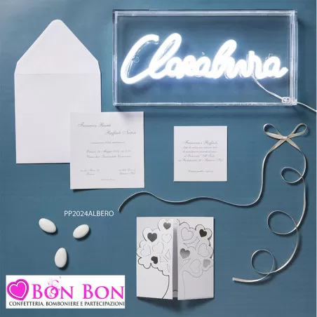 Bomboniera matrimonio scatola con cuore oro con candela Claraluna - 12