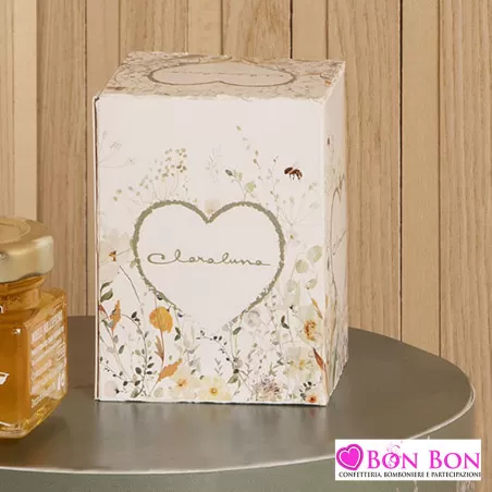 Bomboniera matrimonio scatola con cuore oro misura grande Claraluna - 3