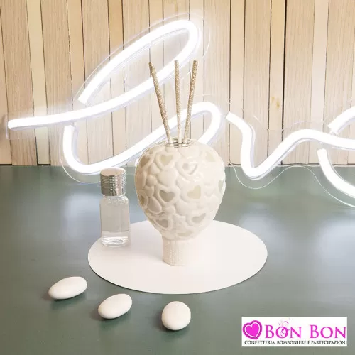 Bomboniera matrimonio diffusore mongolfiera cuori misura piccola Claraluna - 1