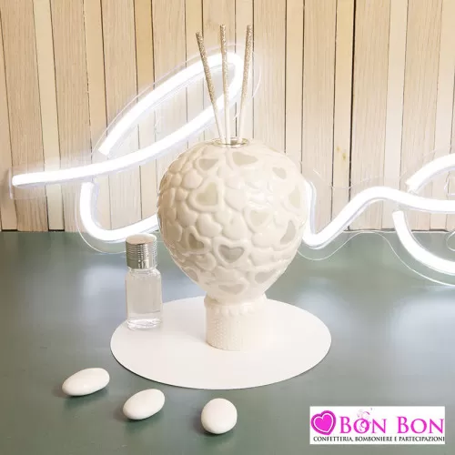 Bomboniera matrimonio diffusore mongolfiera cuori misura grande Claraluna - 1