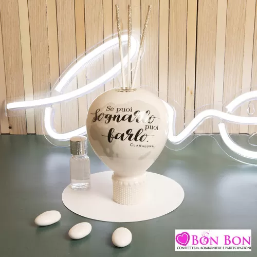 Bomboniera matrimonio diffusore mongolfiera mondo misura grande Claraluna - 1