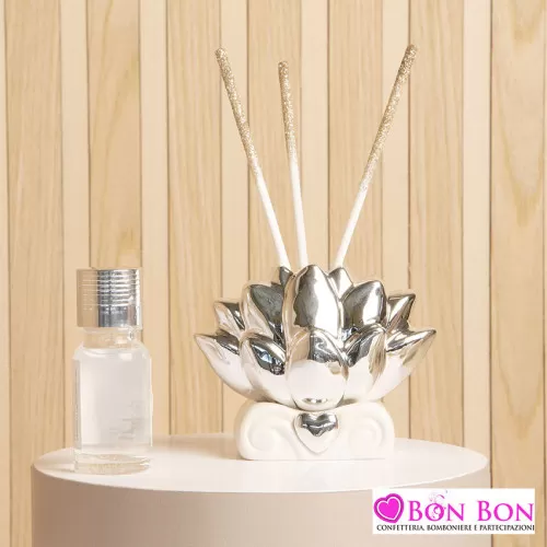 Bomboniera matrimonio diffusore loto silver Claraluna - 1