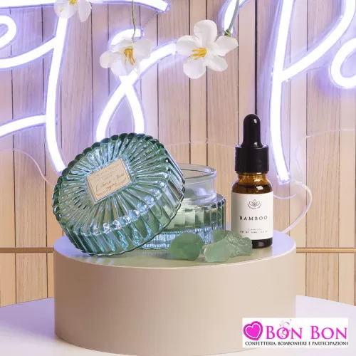 Bomboniera matrimonio profumatore quarzo verde Claraluna - 1