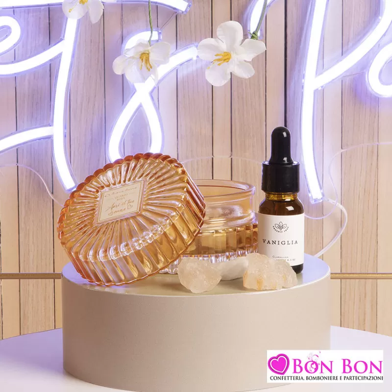 Bomboniera matrimonio profumatore quarzo rosa Claraluna - 1