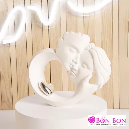 Bomboniera matrimonio coppia innamorati con cuore silver Claraluna - 1