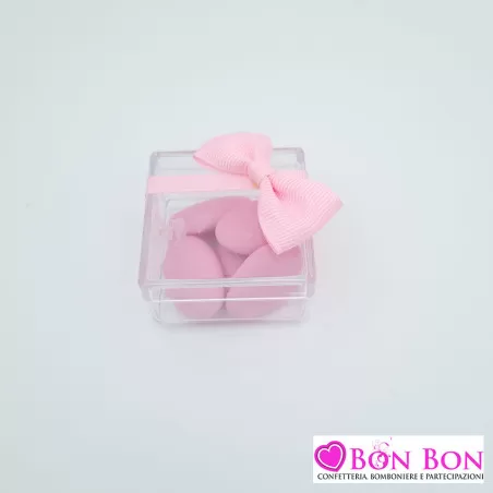 SCATOLINA QUADRATA C/FIOCCO ROSA - 1