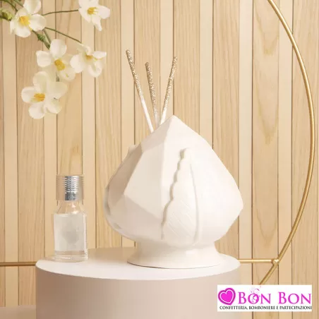 Bomboniera matrimonio diffusore pumo bianco Claraluna - 1