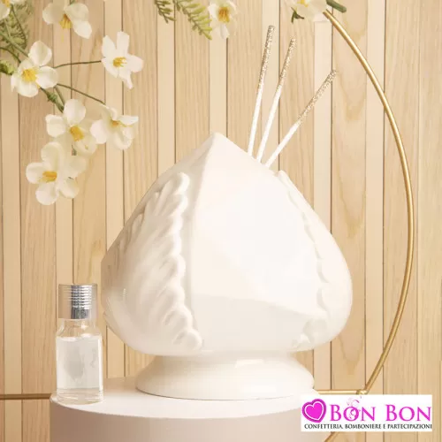 Bomboniera matrimonio diffusore pumo bianco misura grande Claraluna - 1