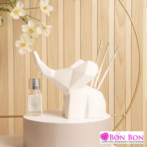 Bomboniera matrimonio diffusore elefante bianco Claraluna - 1