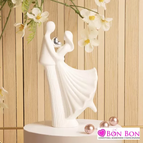 Bomboniera matrimonio coppia sposini in piedi Claraluna - 1