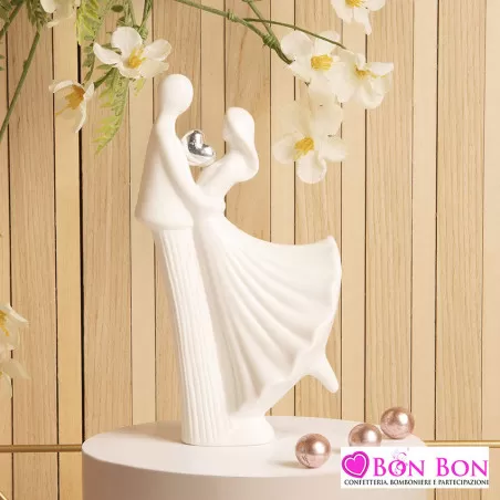 Bomboniera matrimonio coppia sposini in piedi Claraluna - 1