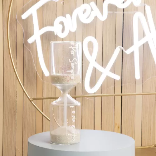 Bomboniera matrimonio clessidra con frase misura grande Claraluna - 1