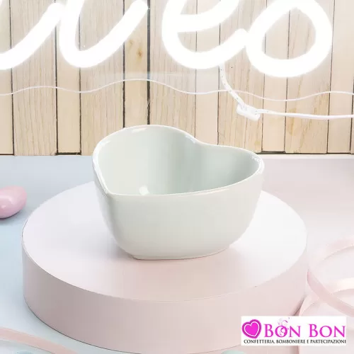 Bomboniera battesimo ciotola cuore azzurro misura piccola Claraluna - 1