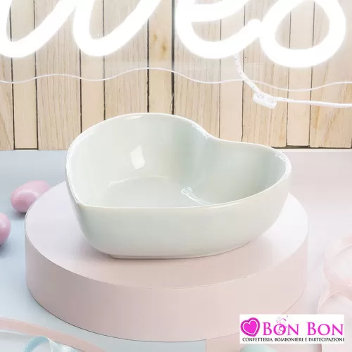 Bomboniera battesimo ciotola cuore azzurro misura grande Claraluna - 1