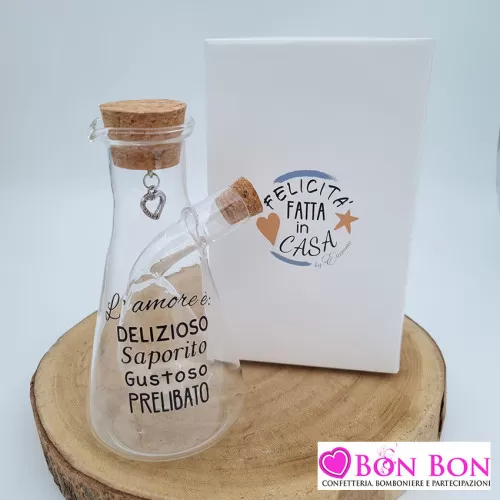 Bomboniera matrimonio olio e aceto con frase ETM - 1