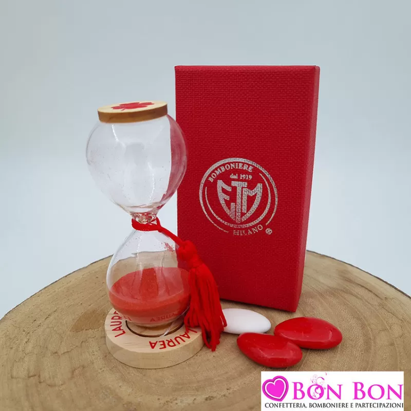 Bomboniera laurea clessidra con nappina ETM - 1