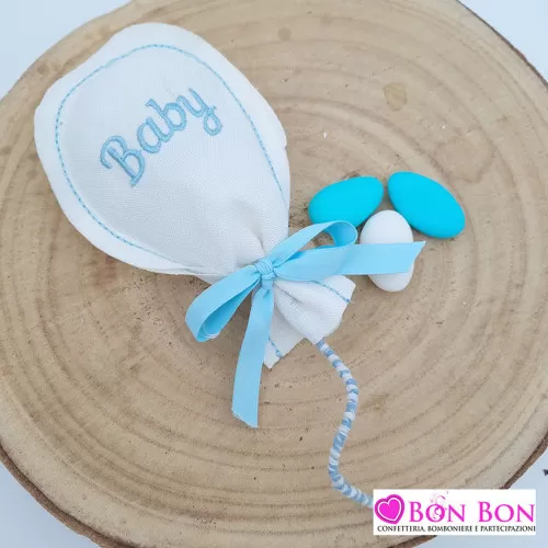 Sacchetto nascita e battesimo a forma di palloncino con scritta cielo ETM - 1