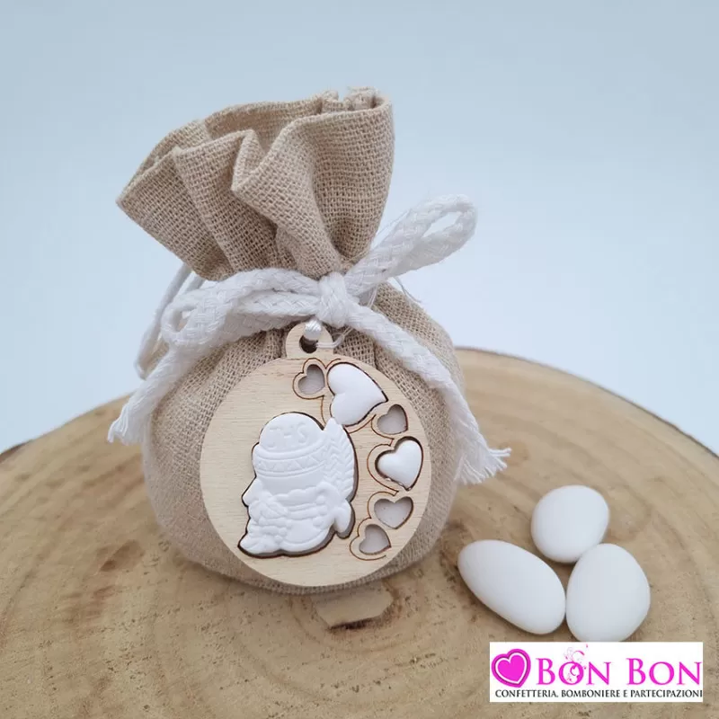 Sacchetto prima comunione fagotto rustico con appendino ETM - 1