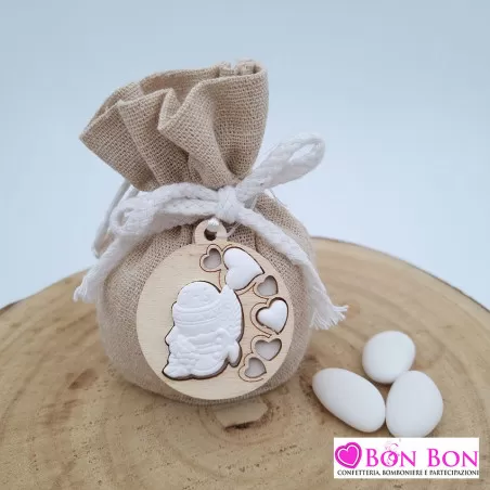 Sacchetto prima comunione fagotto rustico con appendino ETM - 1