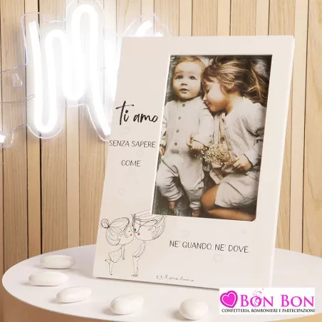 Bomboniera matrimonio portafoto con innamorati Claraluna - 1