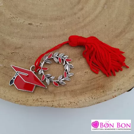 Bomboniera laurea zama tocco e alloro con nappina ETM - 1