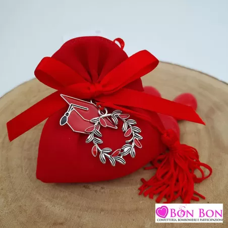 Bomboniera laurea zama tocco e alloro con nappina ETM - 2