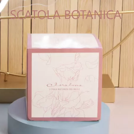 Bomboniera battesimo scatola bassa con cuore rosa e candela Claraluna - 3