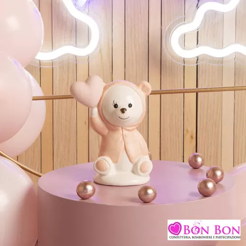 Bomboniera nascita e battesimo Claraluna orsetto rosa misura grande Claraluna - 1