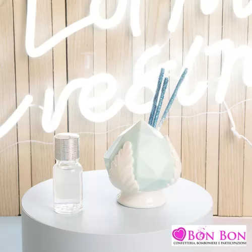 Bomboniera nascita e battesimo pumo azzurro sfaccettato Claraluna - 1