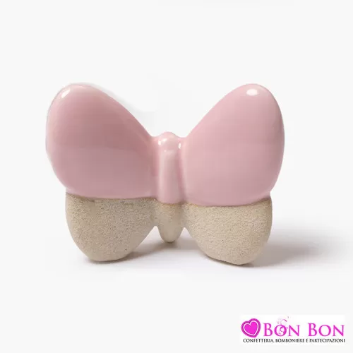 Bomboniera prima comunione farfalla piccola rosa AD - 1