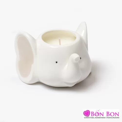 Bomboniera prima comunione elefante con candela profumata AD - 1