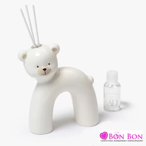 Bomboniera nascita e battesimo profumatore orso ad arco AD - 1